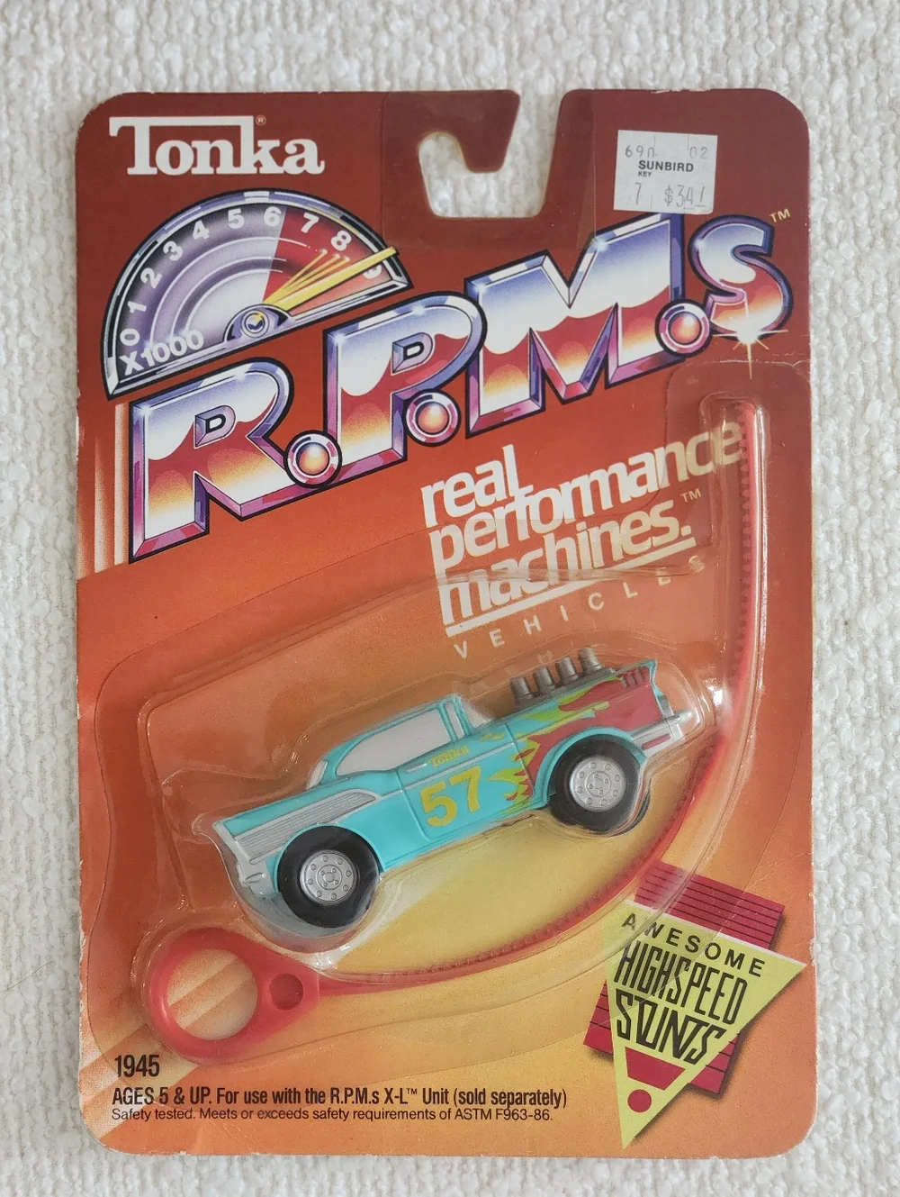 MOC RARE VINTAGE Tonka R.P.M.s '57 Chevy Funny Car Rip Cord Racer MOC 1957 Chevy